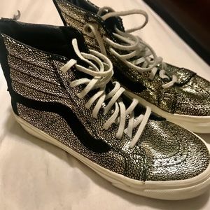 VANS Sk8-Hi Slim Zip Gold Dots High Top Sneakers